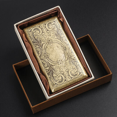 Bronze Metal Cigarette Case Holder Box for King Size or 100#x27;s Cigarettes USA $13.98