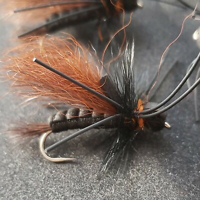 #ad FLY FISHING FLIES SALMON FLY SIZE 6 CUSTOM TIED BY IDYLWILDE