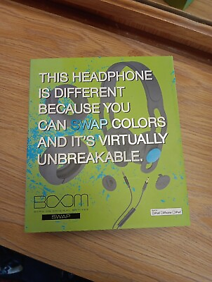 #ad Brand New Boom Swap On Over Ear Headphones Black