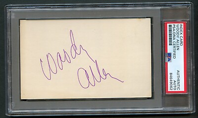 #ad Woody Allen signed autograph Vintage 3x5 Director Writer amp; Actor PSA Slabbed