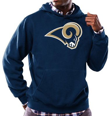 #ad NFL Majestic Men#x27;s Long Sleeve Tek Patch Hooded Fleece Pullover *Choose Team*