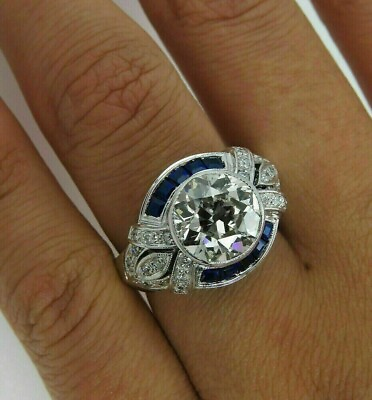 #ad 3.00 Ct White Round Cut Moissanite Bezel Set Engagement Ring In 14K White Gold