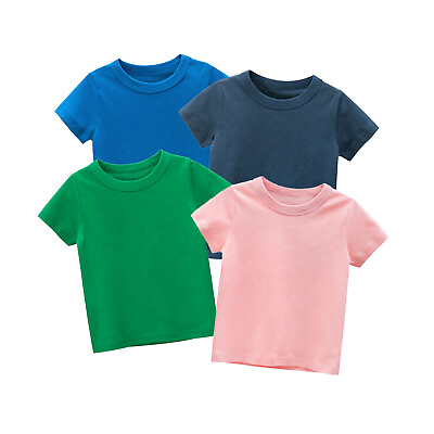 #ad Toddler Kids Girls Boys Short Sleeve Basic T Shirt Casual Summer Tees Shirt