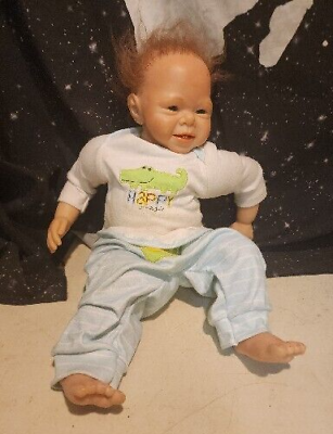 #ad Reborn Baby Doll Silicone Soft Realistic Toddler BOY Doll ALLIGATOR CLOTHES 20quot;
