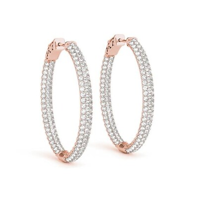 #ad Big Hoop Earrings For Women Rose Gold Plated 925 Sterling Silver CZ ADASTRA