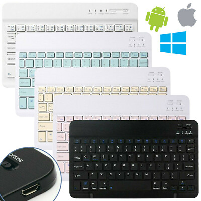 #ad Rechargeable Wireless Bluetooth Keyboard for MAC iOS Android PC iPad Tablet Slim