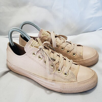 #ad Converse All Star II Ox Sneaker Tennis Shoes Womens Size 7 Pink Gold Canvas