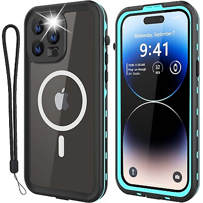 #ad For iPhone 14 15 Pro Max Plus Waterproof Case MagSafe Cover Screen Protector