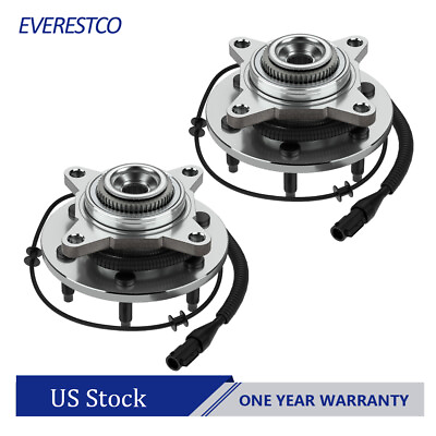 #ad Set 2 Wheel Hub Bearing Assembly Front For 2005 2008 Ford F 150 w ABS 4WD 4x4