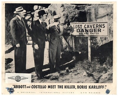 #ad Abbott and Costello Meet Killer Boris Karloff Original Lobby Card Lost Caverns