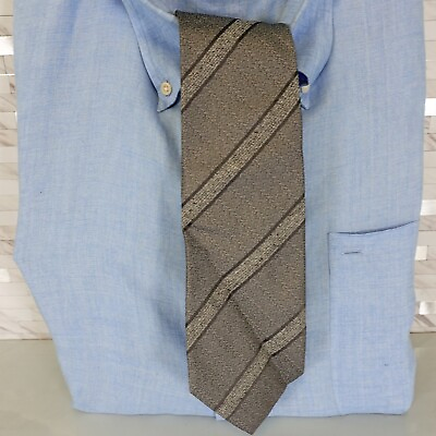 #ad Neck Tie Mens Gray Striped Silk Solid Woven Suit Simple Regimental GOTAIRIKU