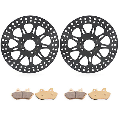 #ad 11.5quot; Front Brake Rotors Free Pads for Touring Electra Glide FLHT Road King FLHR