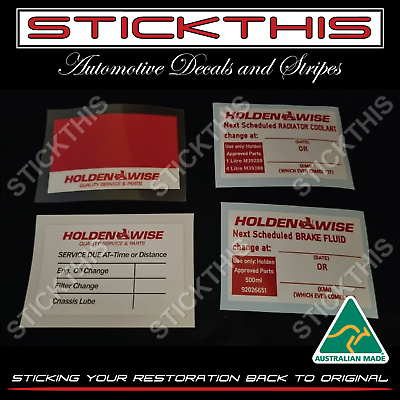 #ad Suits Holden Holdenwise Service Fluids Kit Decal Sticker x1 80#x27;s 90#x27;s