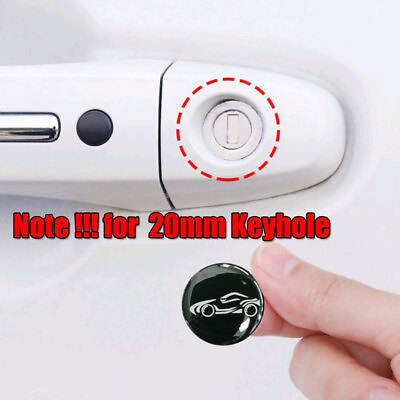 #ad 4Pcs Car Parts 20mm Door Lock Keyhole Stickers Protector Car Accessories Black