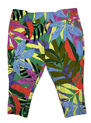 #ad Terra amp; Sky Women Plus Size 3X 38x21 Colorful Tropical Pull On Stretch Pants