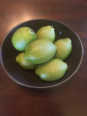 #ad 6PCS Artificial Simulated Limes Plastic Fruit Limes Home Decor Bowl Not Included