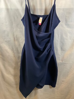 #ad No Boundaries Women#x27;s Medium Navy Mini Dress by Spaghetti Straps Style NJ28T234M