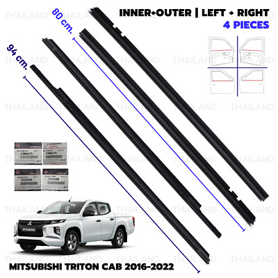 #ad Set Inner Outer Weatherstrip Door Belt For Mitsubishi Triton L200 2016 2022