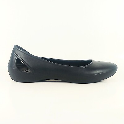 #ad Crocs Laura Womens Size 11 Black Slip On Ballet Flat