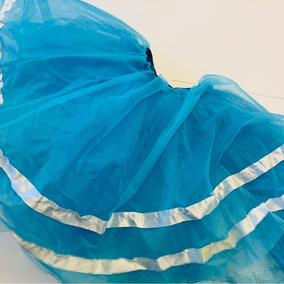 #ad Little girl turquoise blue fluffy tutu layered tulle one size costume skirt