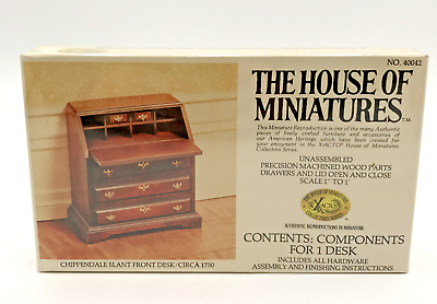 #ad The House of Miniatures Chippendale Slant Front Deck Circa 1750 NO.40042 New