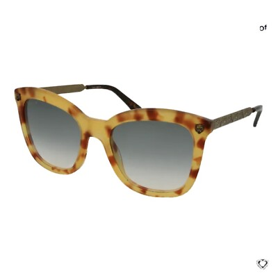 #ad Gucci sunglasses GG 0217 S 003 Marble Beige Brass print Blue Gradient New Box