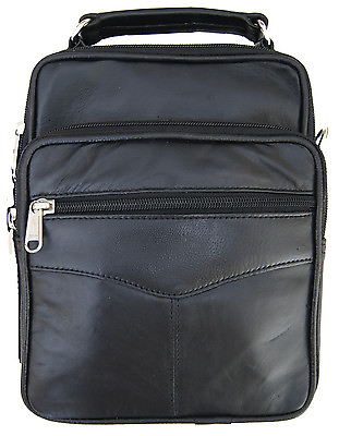 #ad Mens Leather Cross body Messenger Shoulder Bag Satchel Small Handbag Tablet Kit