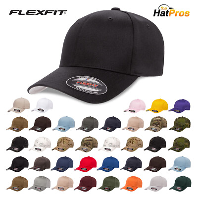 #ad FLEXFIT Classic ORIGINAL 6 Panel Fitted Baseball Cap HAT S M amp; L XL All Colors