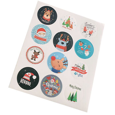 #ad 50pcs Gift Box Delicate Portable Santa Clause Stickers Lightweight