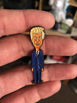 #ad Donald Trump Pin Beavis And Butthead “Our President Butthead” Metal Lapel Pin