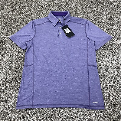 #ad Motion Cloud Plus Polo Shirt Active Mens Small Stretch Boysenberry Purple SS $55