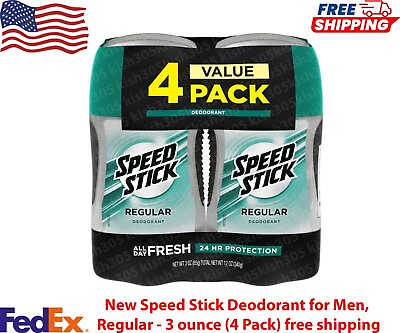 #ad New Speed Stick Deodorant for Men Regular 3 ounce 4 Pack free shipping