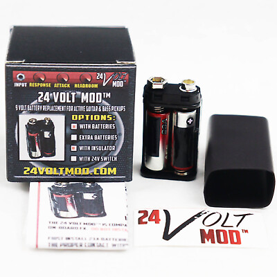 #ad ✅ 24 Volt Mod™ with insulator For EMG amp; Active Guitar Bass Pickups 24V