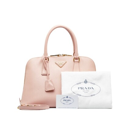 #ad Prada Saffiano Handbag Shoulder Bag 2Way 1Ba837 Pink Leather Ladies Used
