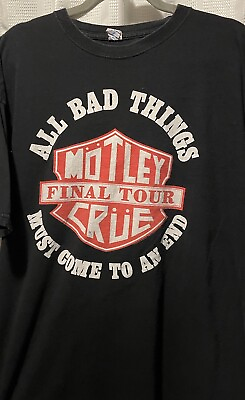 #ad Motley Crue 2014 Tour T Shirt Men#x27;s XXL Black Final Tour Band Tee