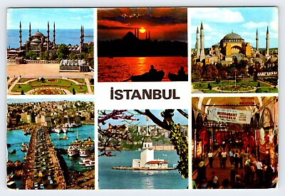 #ad Istanbul Turkey Scenes Vintage 4x6 Postcard AF451