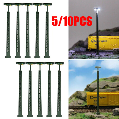 #ad 5 10 PCS Scale 1:87 Model Lights HO Gauge LED Railway Train Lamp Post Street.