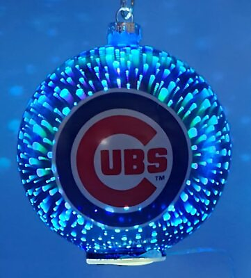 #ad MLB Chicago Cubs Stargazing Light Up Ornament Set Set of 2