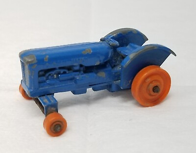 #ad Lesney Tractor Blue Orange Well Used Imperfect
