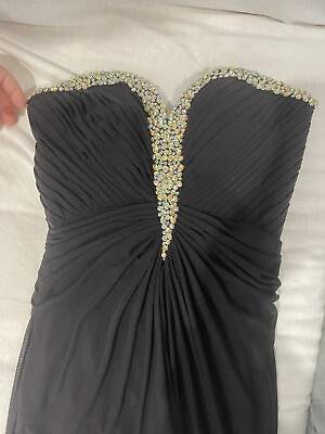 #ad La Femme Black Gown Evening Size 2