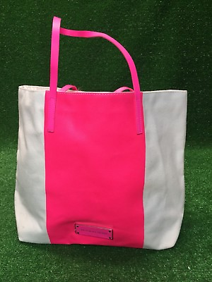 #ad Victoria#x27;s Secret Limited Edition Fabulous Tote White Pink Shopper Beach Bag