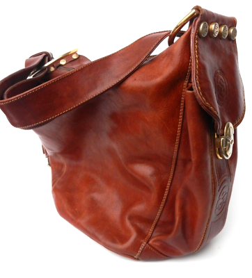 MARINO ORLANDI genuine leather crossbody bucket bag purse MADE in ITALY
