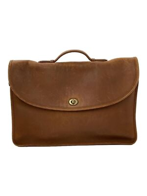 #ad Coach shoulder bag leather Brown plain 0087216 Used