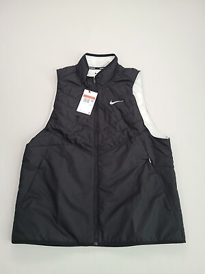 #ad Nike Vest Adult Large Black Running Therma Fit Repel Gilet $110 Retail Mens