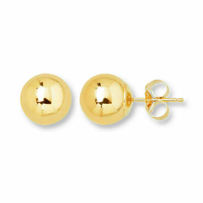 #ad 14K Solid Yellow Gold Ball Earrings 14kt Genuine Gold 3MM 14k Backing New
