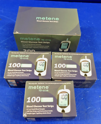 #ad NEW 300 Count Metene TD 4116 Monitor Diabetes Blood Glucose Test Strips SEALED