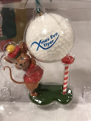 #ad Carlton Cards Heirloom Ornament Mouse Golfing Christmas Ornament In The Swing