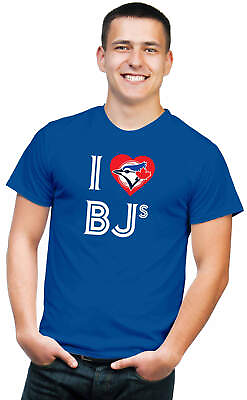 #ad BSW Men#x27;s I Love BJ#x27;s Jays Baseball Sex Humor Heart Shirt