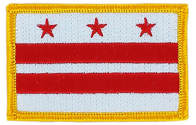 #ad FLAG PATCH PATCHES Washington DC IRON ON EMBROIDERED UNITED STATES USA STATE
