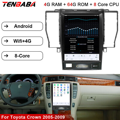 #ad Car GPS 10.4#x27;#x27; Head Dash Nav Wireless Carplay 4G64GB For Toyota Crown 2005 2009